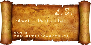 Lebovits Domitilla névjegykártya